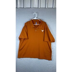 KA Inc Texas Longhorns Polo Mens XL Orange Good Short Sleeve Mesh Embroidered
